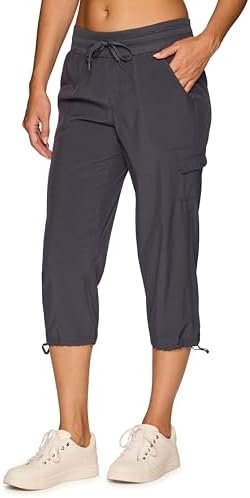 RBX Active Women's Cargo Capri Pant with Pockets Fashion Lightweight Woven with ... - Image 4