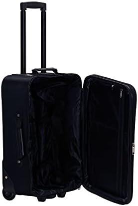 Rockland Vara Softside 3-Piece Upright Luggage Set,Expandable, Black, (20/22/28) - Image 6