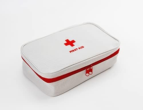 Portable Empty First Aid Kit Bag, Travel Medicine Pouch, Small Medical Bag (Grey... - Image 3