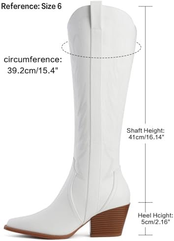 Susanny Knee High Cowboy Boots for Women Embroidered Western Cowgirl Boots for W... - Image 7