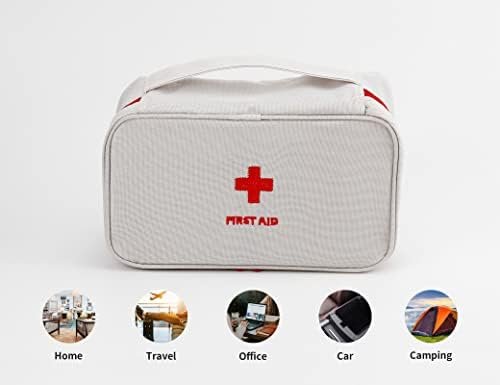 Portable Empty First Aid Kit Bag, Travel Medicine Pouch, Small Medical Bag (Grey... - Image 6