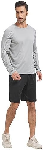 4 Pack Men's Dry Fit T Shirts, Athletic Running Gym Workout Short Long Sleeve Te... - Image 7