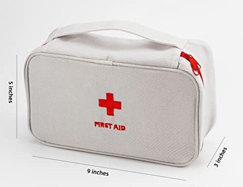 Portable Empty First Aid Kit Bag, Travel Medicine Pouch, Small Medical Bag (Grey... - Image 8