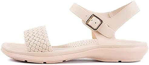 Intini Womens Flat Sandals Braided Strappy Summer Shoes Memory Foam insole Sanda... - Image 3