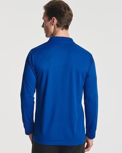 Real Essentials 3 Pack Men's Dry Fit Long-Sleeve Active Polo Shirt Casual Perfor... - Image 4