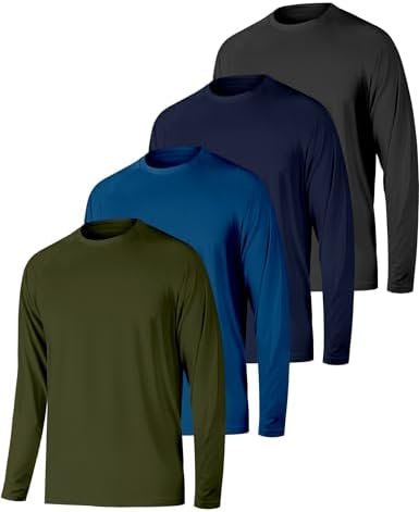 4 Pack Men's Shirts Long Sleeve Workout T Shirts UPF 50+ Sun Protection Rash Gua... - Image 2