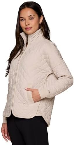 Avalanche Quilted Jacket for Women, All Season Mock Neck Zip Up Jacket with Pock... - Image 4