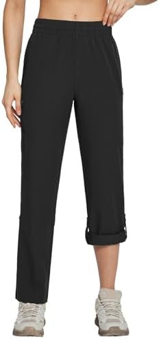 BALEAF Women's Hiking Water Resistant Pants UPF Roll Up Convertible Capri Pant Q... - Image 2