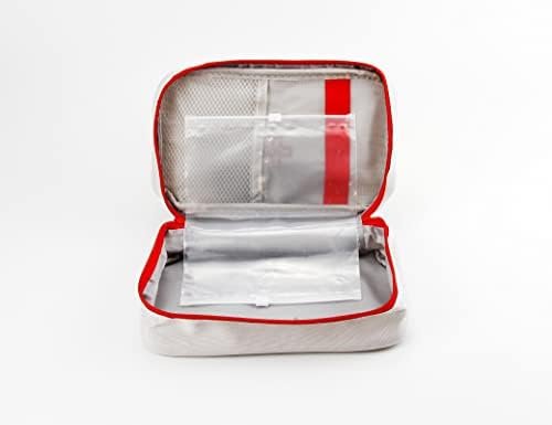 Portable Empty First Aid Kit Bag, Travel Medicine Pouch, Small Medical Bag (Grey... - Image 9