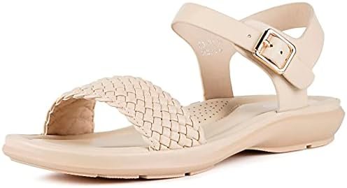 Intini Womens Flat Sandals Braided Strappy Summer Shoes Memory Foam insole Sanda... - Image 2