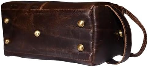 Leather Toiletry Bag : Vintage Unisex Travel Dopp Kit : for Toiletries, Cosmetic... - Image 6