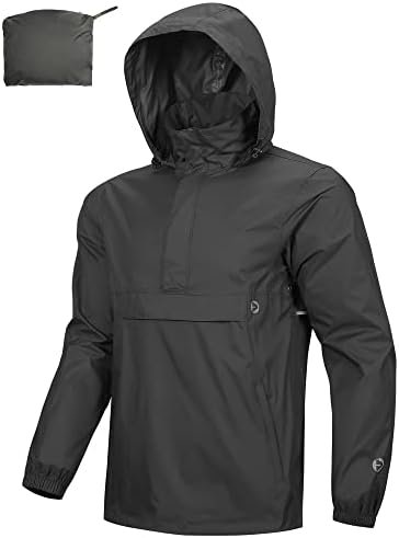 Outdoor Ventures Men's Rain Jacket Waterproof Lightweight Packable Rain Pullover... - Image 2