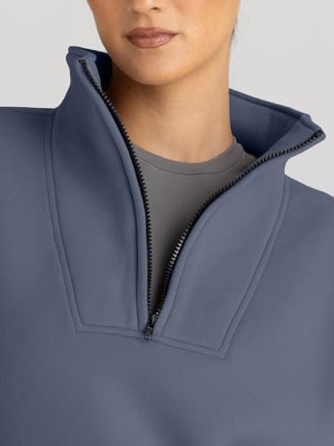 Trendy Queen Sweatshirts Half Zip Pullover Quarter Zip Oversized Hoodies Sweater... - Image 6