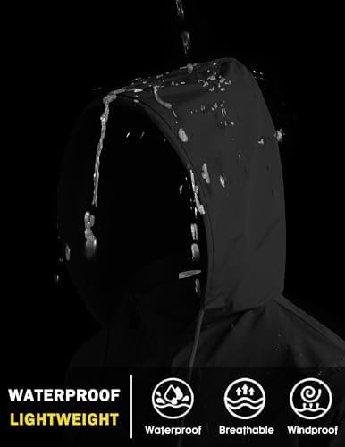 COOFANDY Men's Packable Rain Jacket Lightweight Waterproof Raincoat with Hood Ou... - Image 3