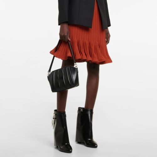 CORNMOOD Women Fold Over Shark Boots Wide Mid-calf Boots Platform Wedge Heel Alm... - Image 7