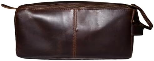 Leather Toiletry Bag : Vintage Unisex Travel Dopp Kit : for Toiletries, Cosmetic... - Image 2