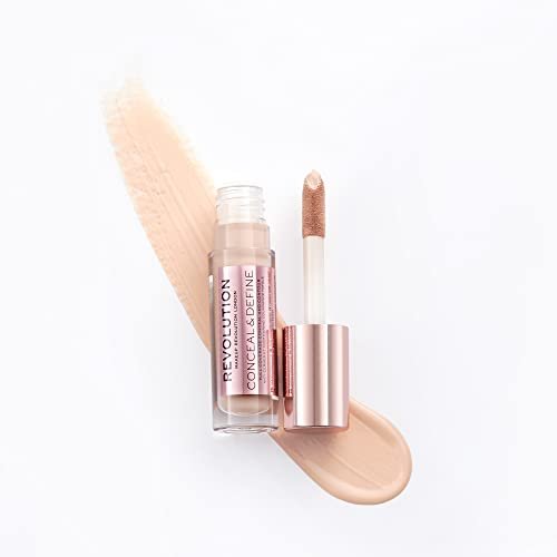 Makeup Revolution Conceal & Define Concealer, Full Coverage Makeup Concealer, Ma... - Image 4