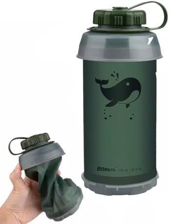 Collapsible Water Bottle 26oz BPA-Free Foldable Travel Water Bottle Leakproof Re... - Image 2