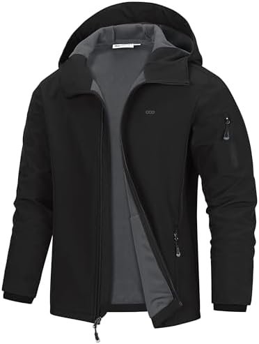33,000ft Men's Hooded Softshell Jacket Waterproof Lightweight Insulated Windbrea... - Image 2