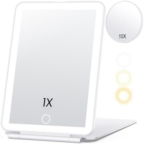 Rechargeable Makeup Mirror for Travel, Vanity Mirror with 80LEDs, 3 Color Light,... - Image 2
