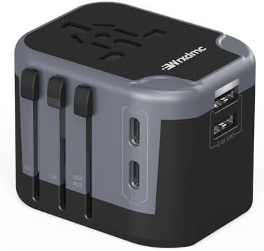International Plug Adapter, Universal Power Adaptor with 4 USB Ports (2 USB C), ... - Image 2