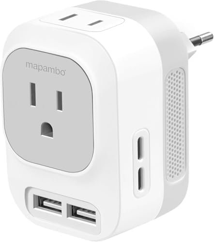 220V to 110V Voltage Converter with 2 USB Port 2 USB C International Power Adapt... - Image 2