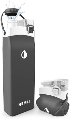 20 oz Collapsible Water Bottle, Travel Water Bottle, Hiking Water Bottle, Foldab... - Image 2