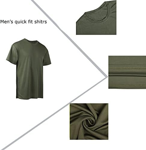 5 Pack Men’s Quick Dry T-Shirts Sport Short Sleeve Tennis Active Athletic Perfor... - Image 3