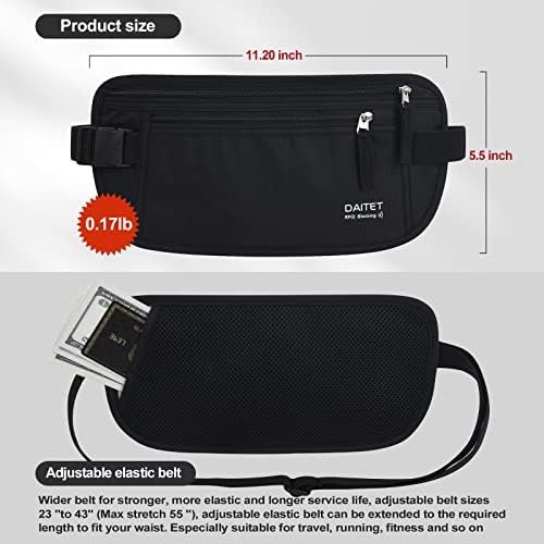 DAITET Money Belt - Passport Holder Secure Hidden Travel Wallet with RFID Blocki... - Image 5