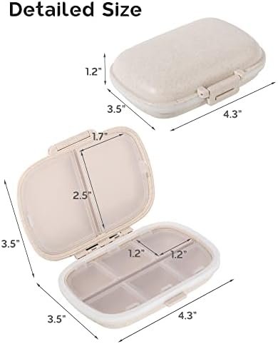 MEACOLIA 3 Pack 8 Compartments Travel Pill Organizer, Daily Pill Case Small Pill... - Image 5