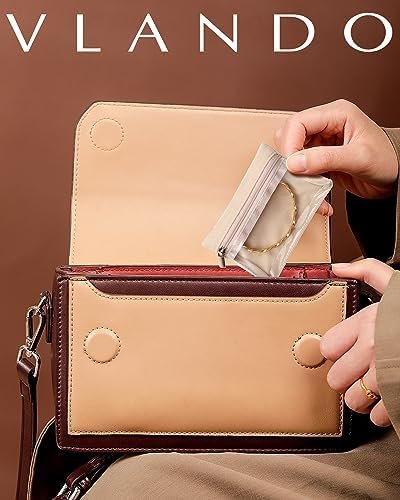 Vlando 6 Pcs Travel Jewelry Organizer Velvet Jewelry Pouch with Zipper Clear Tra... - Image 7