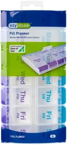 EZY DOSE Push Button (7-Day) Pill Case, Medicine Planner, Vitamin Organizer, 2 T... - Image 7