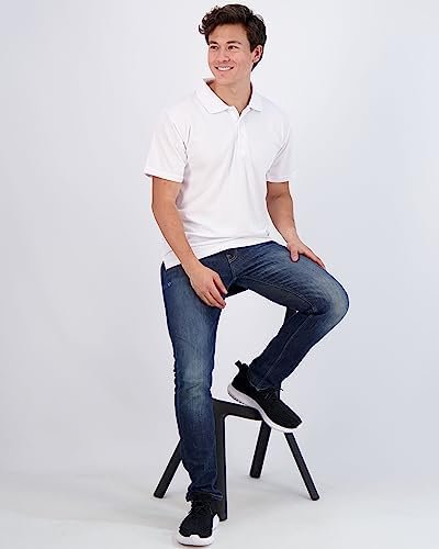 Real Essentials 3 Pack: Men's Quick-Dry Short Sleeve Athletic Performance Polo S... - Image 6