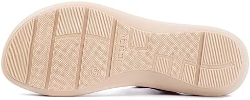 Intini Womens Flat Sandals Braided Strappy Summer Shoes Memory Foam insole Sanda... - Image 4