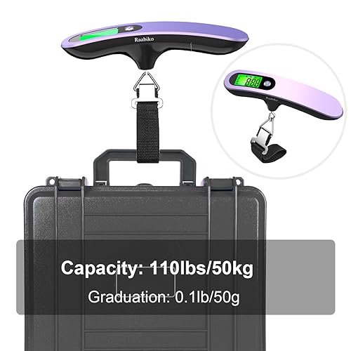 Digital Luggage Scale (2 Pack), Digital Handheld Luggage Scale with 110lbs Capac... - Image 5