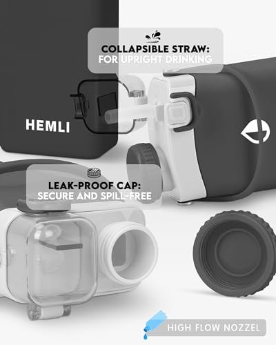 20 oz Collapsible Water Bottle, Travel Water Bottle, Hiking Water Bottle, Foldab... - Image 4