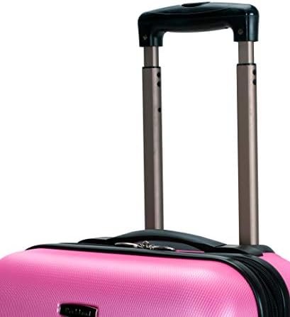 Rockland Melbourne Lightweight Expandable Hardside Spinner Wheel Luggage in Pink - Image 9