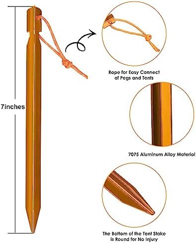 Grassman 16 Pack Tent Stakes, 7075 Aluminium Tent pegs, Heavy Duty Lightweight G... - Image 3