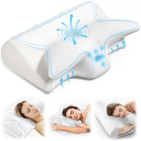 Cervical Neck Pillow for Pain Relief, Adjustable Ergonomic Memory Foam Pillow fo... - Image 2