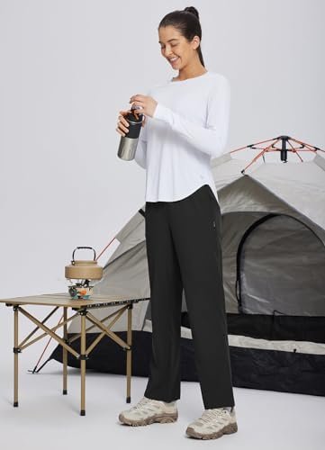 BALEAF Women's Hiking Water Resistant Pants UPF Roll Up Convertible Capri Pant Q... - Image 7