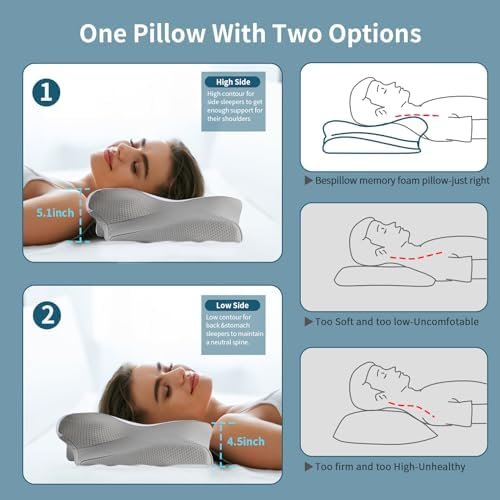 Cervical Pillow for Neck Pain Relief, Cooling Contour Memory Foam Pillows for Ne... - Image 6