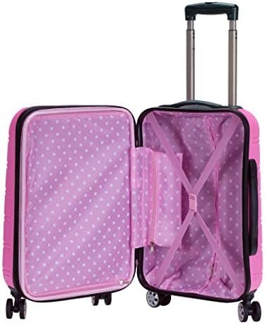Rockland Melbourne Lightweight Expandable Hardside Spinner Wheel Luggage in Pink - Image 6