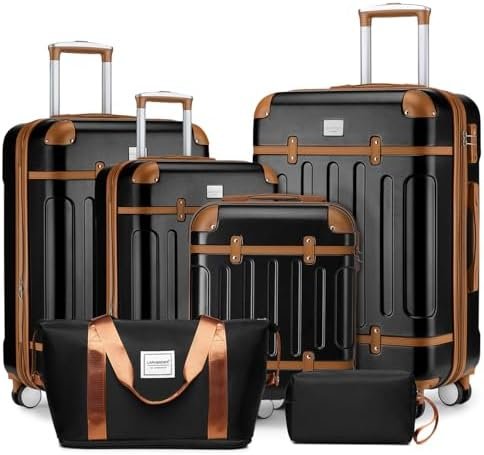 LARVENDER Luggage Sets 6 Piece, Expandable Luggage Hardshell Suitcase Sets with ... - Image 2