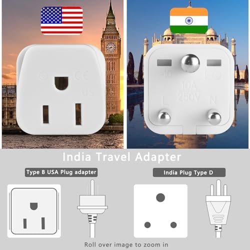 India Adapter, Type D Adapter for Travel US to India Plug Adapter Indian,for Pak... - Image 6