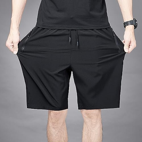 Boys Running Shorts Quick Dry Lightweight Athletic Shorts with Zipper Pockets fo... - Image 4