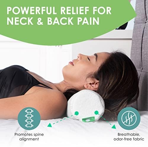 Cushy Form Neck Roll Pillow - Tube Pillow w/Washable Cover - Memory Foam Cylinde... - Image 3