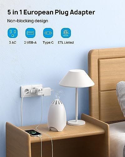 TROND European Travel Plug Adapter - International Power Adapter Converter for E... - Image 3
