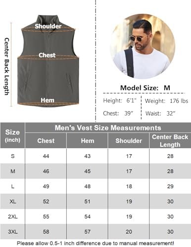 COOFANDY Men's Casual Outerwear Vest Lightweight Full-Zip Sleeveless Jacket Outd... - Image 7