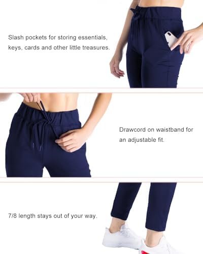 Yogipace Petite/Regular/Tall Women's 7/8 On The Fly Pants Drawstring Casual Loun... - Image 4