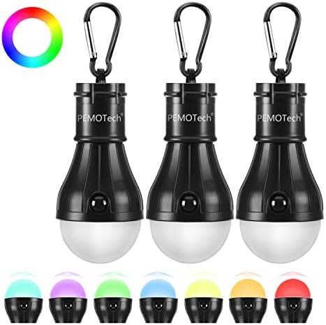 PEMOTech 3 Pack RGB Camping Lights Tent Lights, 7 Colors Changing Portable Lante... - Image 2